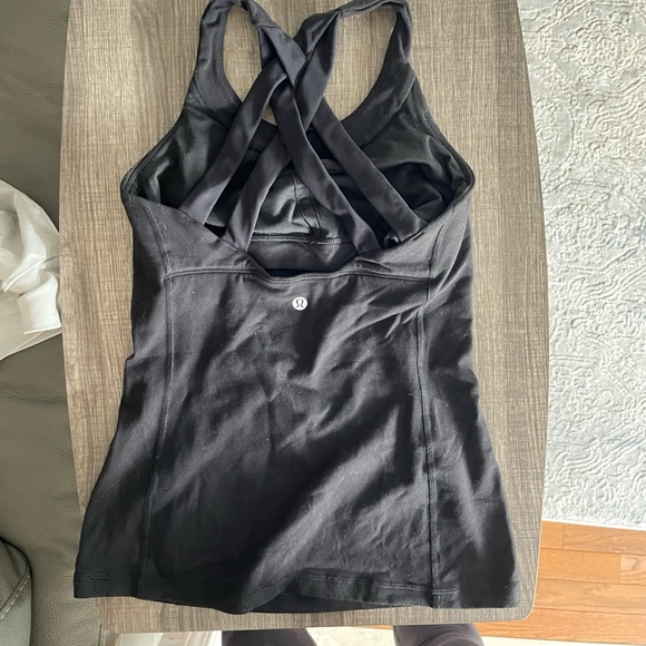 Lulu lemon black tank top with built in bra - Picture 2 of 4